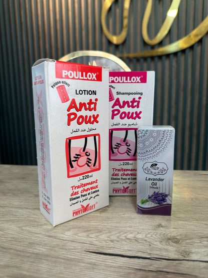 🛡️ POULLOX – Pack Anti-Poux (3 pièces) 🌿💧