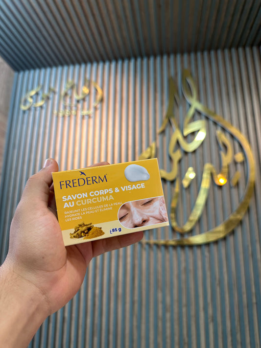 🌿 FREDERM – Savon Corps & Visage au Curcuma