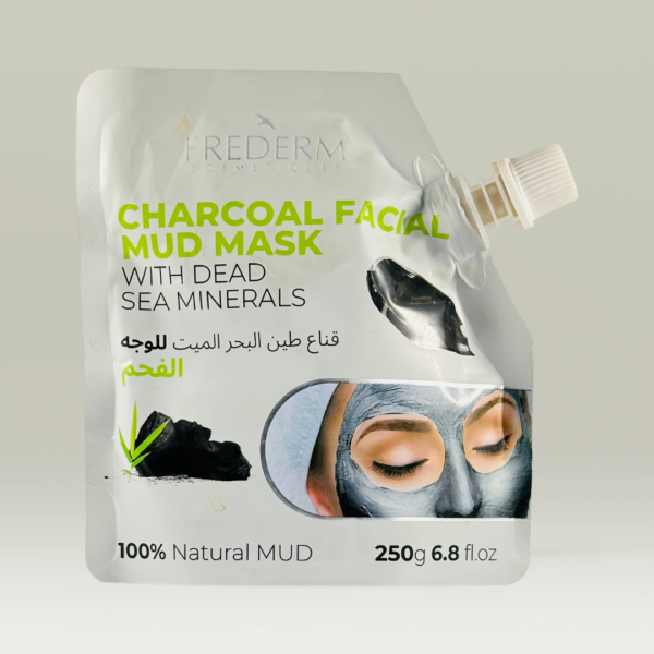 قناع طين البحر الميت للوجه بالفحم