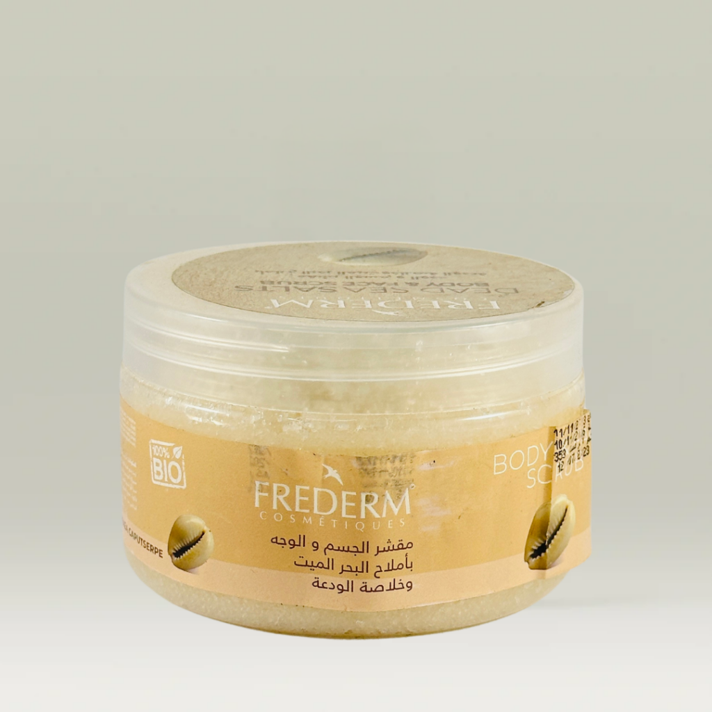 مقشر الوجه والجسم باملاح البحر الميت وخلاصة الودعة ابو سعد